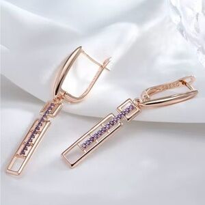 New Rose Gold Earrings, Stamped